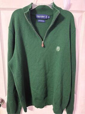 Ralph Lauren Polo Golf Forest Green Quarter-Zip Sweater